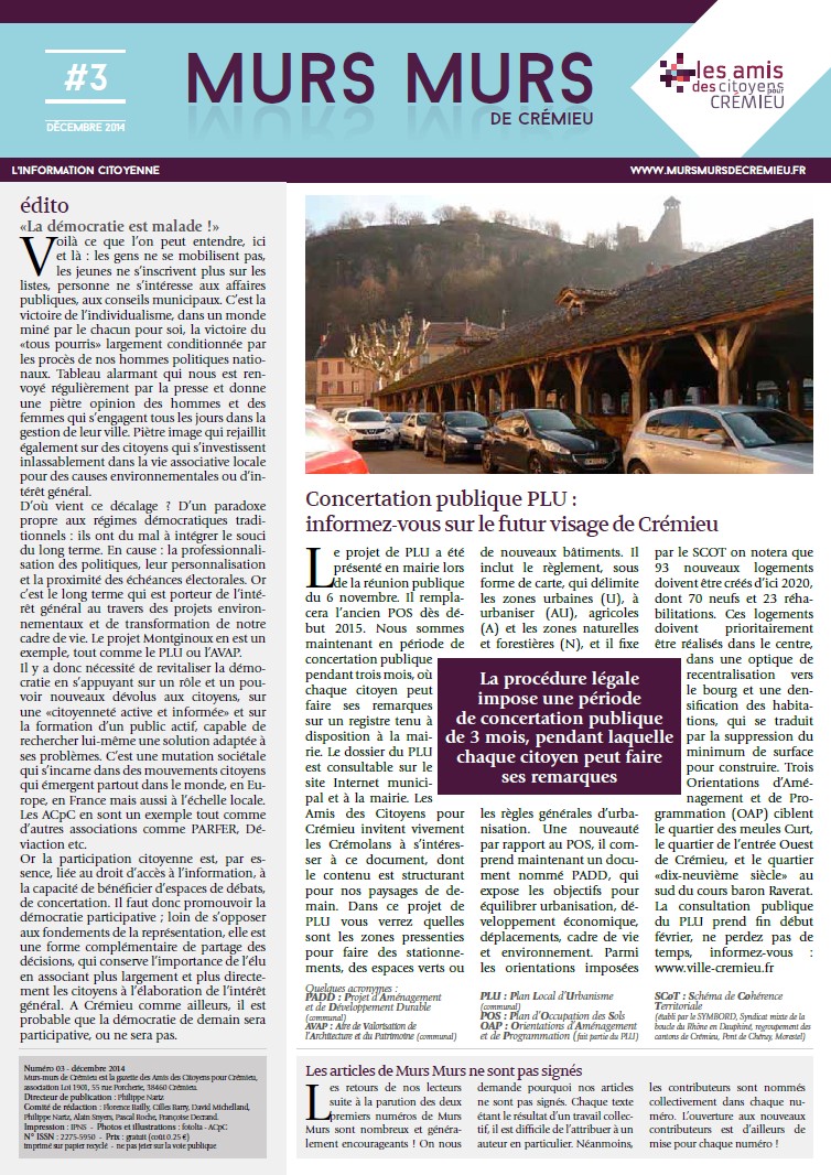 Murs Murs #3 – Décembre 2014