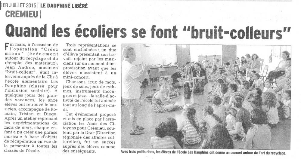 Atelier de bruit-collage à l&rsquo;école – 1ᵉʳ juillet 2015