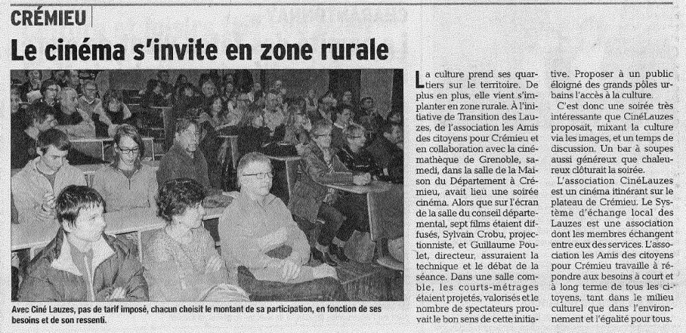 CINÉLAUZES – UN FRANC SUCCÈS