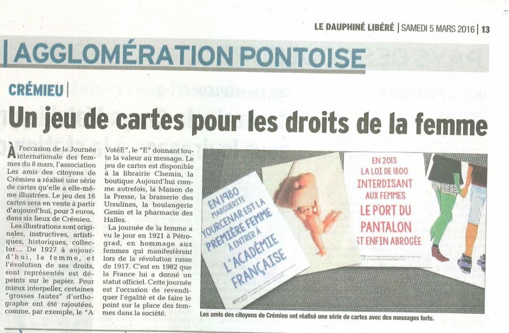 Journée de la femme 8 mars 2016