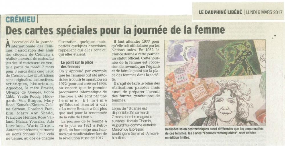 DES CARTES SPÉCIALES POUR LA JOURNÉE DE LA FEMME
