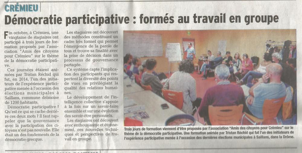 Formation à  la démocratie participative