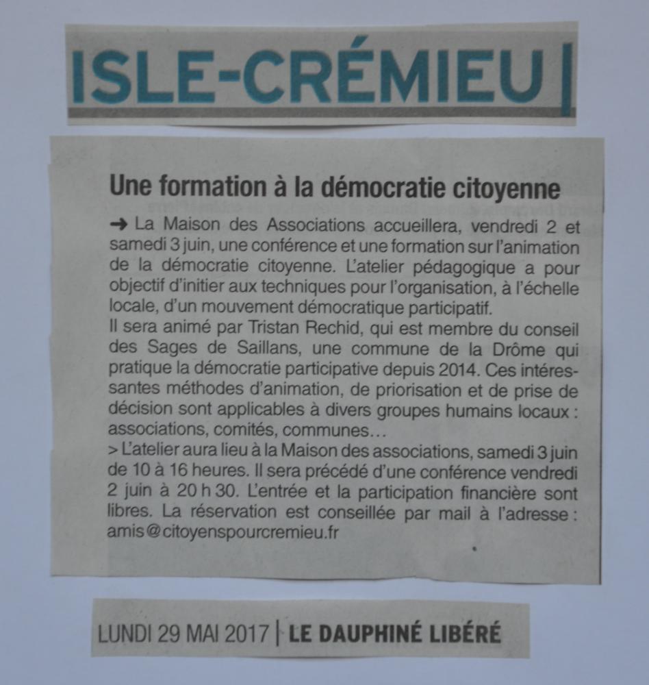 Formation à la démocratie citoyenne