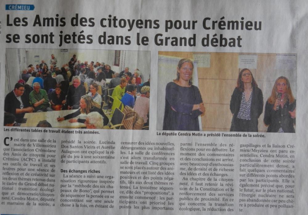 Grand Débat National à Villemoirieu